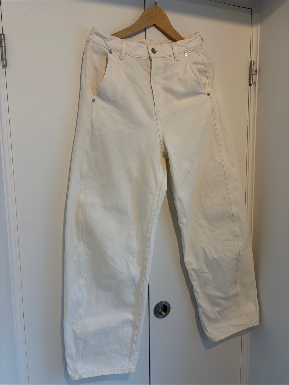 Arket White Denim Barrel Leg Pants - Picture 5 of 10